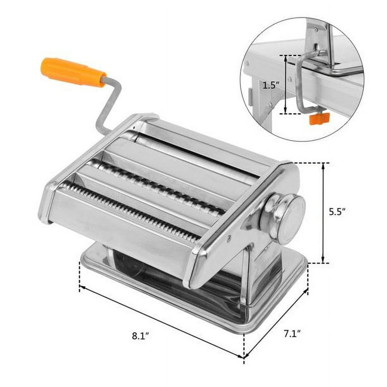 Pasta Maker, Pasta Roller Machine, Noodles Maker Stainless Steel Rollers  and Cutter, 8 Adjustable Thickness Settings, Manual Hand Press for  Spaghetti