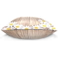thumbnail image 2 of GZHJMY Soft Smooth Skin-Friendly Throw Pillow Cover without Pillow Case18"x18"Shrink-Resistant Breathable Hidden Zipper Opening, Sofa Bed Office Farmhouse Room Easy to Disassemble|Daisy Flowers Wood, 2 of 7