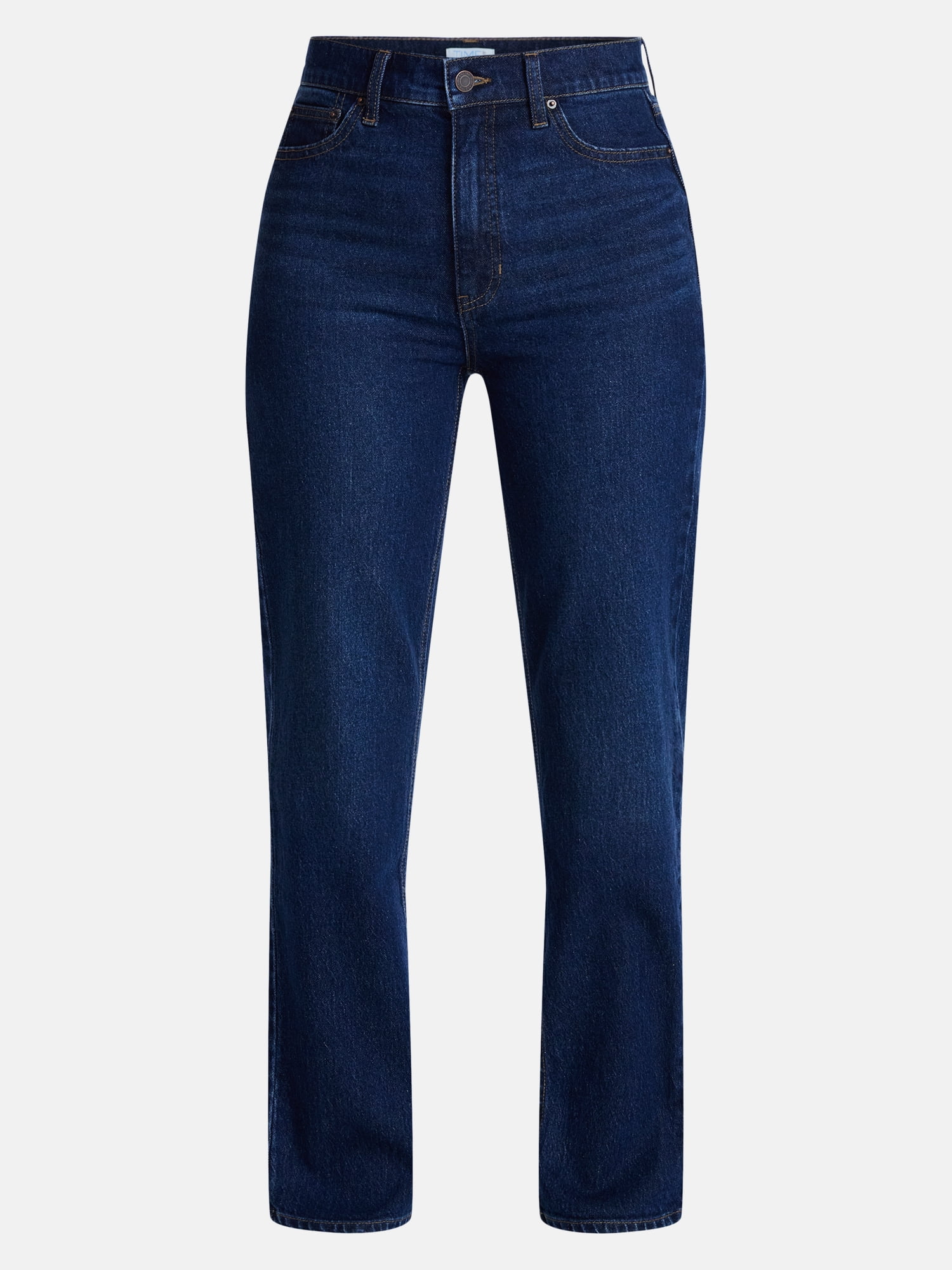 Time and Tru Women's High Rise Straight Leg Jeans, 30" Inseam Regular, Sizes 0-20, 10S-16S