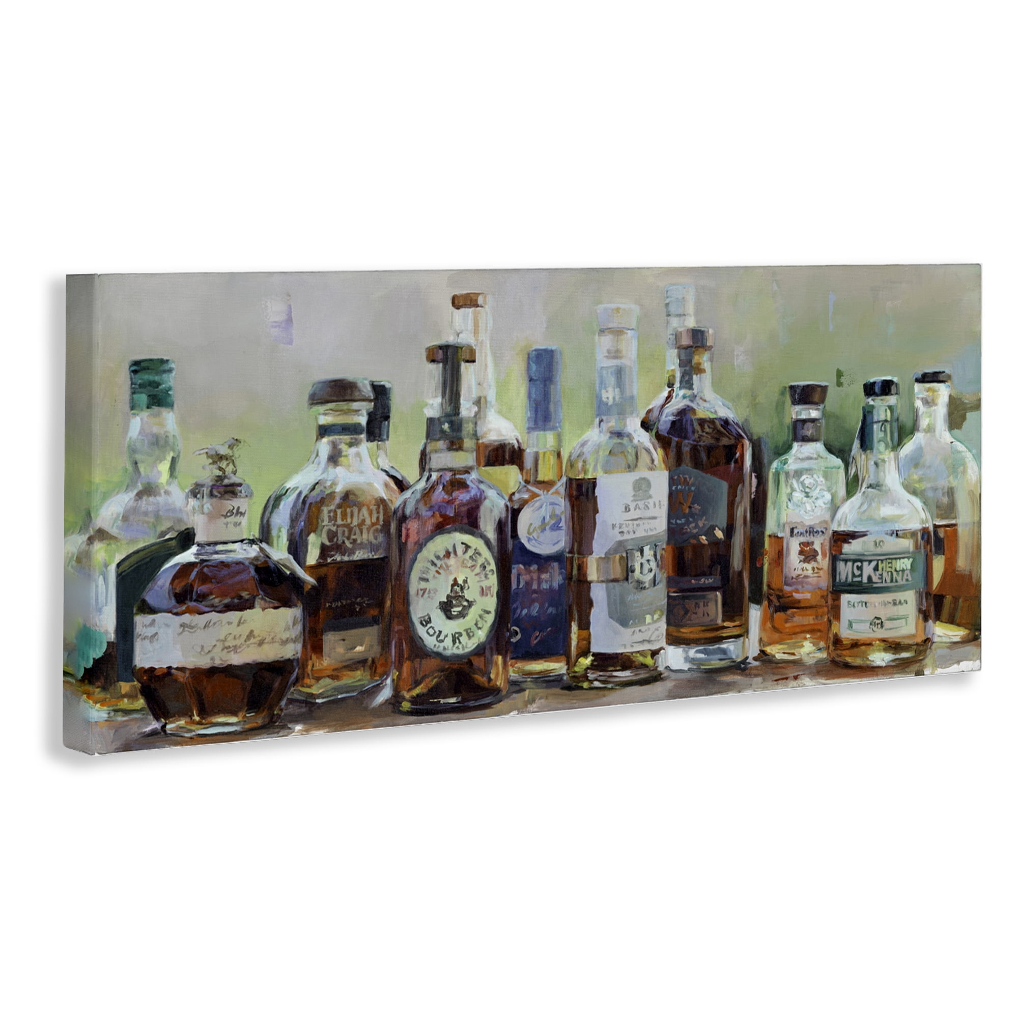 Stupell Industries Vintage Whiskey Bottles Display Canvas Wall Art, design by Marilyn Hageman