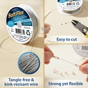 Soft Flex 49-Strand Medium Beading Wire, SFW, Satin Silver, 0.019 x 100ft