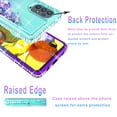 thumbnail image 6 of Samsung Galaxy A32 5G Case, [Not fit for Samsung Galaxy A52/ Galaxy A72], with [Tempered Glass Protector Included] Liquid Floating Glitter Quicksand Bling with Spot Diamond Cover - Teal/Purple, 6 of 9