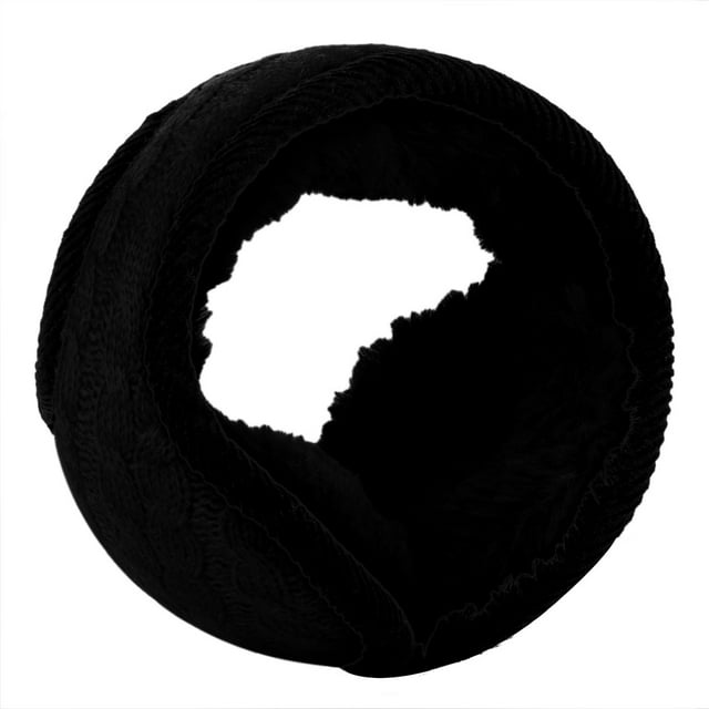 Orejeras Para Mujeres Hombres Cálido Invierno Plegable Tejer Negro-1 M(17.3x4.7)
