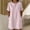 Pink, variant on QUNYINEY Striped Womens Summer Casual Dresses Short Sleeve Midi T-Shirt Dress Loose Fit Crew Neck Button with Pockets Dresses