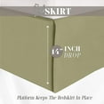 thumbnail image 4 of Elegant Comfort 1-Piece Solid Bed Skirt, 1500 Series, Minimalist Design with a Modern Look- Easy Care, Wrinkle and Stain Resistant, Bedskirt, King, Succulent Green, 4 of 7