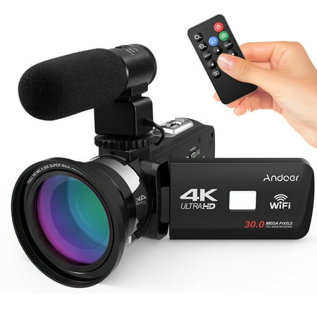 Andoer 4K Ultra HD WiFi Digital Video Camera Camcorder DV Recorder 16X Zoom 3.0