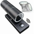 thumbnail image 1 of Outdoor Wall Lights Outdoor PIR Motion Sensor Up Down Wall Light IP44 Security Lights Matte Black 240V - Incl. 2X 5W Warm White LED Bulbs, 1 of 5