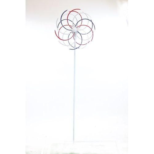 Alpine Solar 68'' Patriotic Dual Kinetic Windmill Garden Stake by