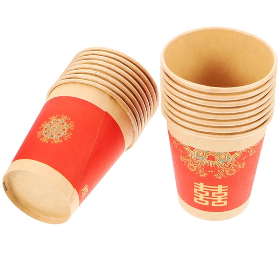 ELAYARD 50Pcs Single Time Beverage Cups Lightweight Paper Cups for Festival and Wedding Parties