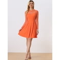 thumbnail image 3 of Vestido corto de fiesta Allegra K de una línea transparente de malla con lunares de corazón Naranja S, 3 of 6