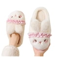 thumbnail image 4 of NIEWTR Kids Slippers for Boys Girls Winter Warm Cute Dog House Shoes Fuzzy Fun Cartoon Indoor Bedroom Footwear(A-White,9), 4 of 4