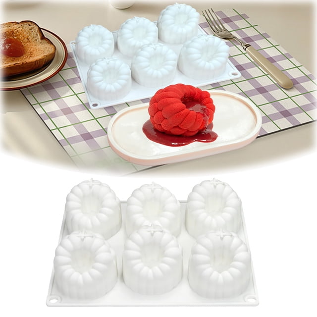 Silicone Dessert 6 Cavity Pattern Flexible Baking Tool for Chocolate Cake Candy Jelly