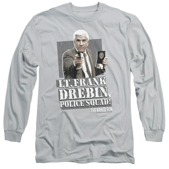 Naked Gun Fran Drebin Long Sleeve Adult 18/1 T-Shirt Silver