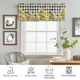 thumbnail image 6 of Kitchen Valances for Window, Summer Farmhouses Sunflowers Light Filtering Rod Pocket Valance Curtain, Black White Check &nbsp;Short Curtains Window Topper for Bedroom Bathroom Living Room 42x12in, 6 of 9