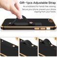 thumbnail image 3 of iPhone SE Case,iPhone SE Phone Case,iPhone 7/8 Case,Slim Soft TPU with Adjustable Wristband Kickstand Scratch Resistant Shockproof Protective Cover for Apple iPhone SE 2/3 4.7", Black Golden, 3 of 18