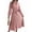 Pink, variant on Women'S Long Sleeve Pleated Dress Casual Semi Formal Church Dress Mock Neck A Line Flowy Midi Dresses with Belt Pink M