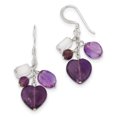 thumbnail image 1 of Sterling Silver Amethyst Heart Dangle Earrings QE1324, 1 of 2