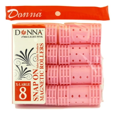 Donna Salon Quality Snap on Plastic Magnetic Hair Rollers (x-Large - 1-1/8")