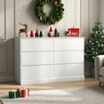 thumbnail image 3 of White Dressers Bedroom Dresser 6 Drawer Storage Chest of Drawers Double Dresser Storage Side Cabinet Room Furniture for Bedroom Living Room, 3 of 13