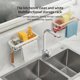 thumbnail image 4 of Organizador de fregadero de acero inoxidable con bandeja de goteo - Soporte para esponjas y jabones para encimeras de cocina o baño - Soporte de almacenamiento montable en la pared, 4 of 9