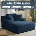 thumbnail image 6 of Aukfa 66" Oversized Chaise Lounge Indoor Chair Boneless Couch for Living Room, 3Pillows, Blue, 6 of 9