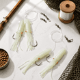 Best Cod Fishing Rig 12 Set Cod Squid Rock Fish Rigs with Skirt, White Saltwater Fishing ...