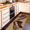 thumbnail image 2 of Ottomanson Machine Washable Non-Slip Rubberback Wine 2x5 Kitchen Runner Rug, 20" x 59", Beige/Red, 2 of 8