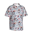 thumbnail image 3 of Xecao I Love USA print Hawaiian shirt - a stylish short-sleeve button-down for men, perfect for casual beach and tropical outings., 3 of 9