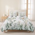thumbnail image 3 of Twin XL Quilt Set 68''x98'', Sage Green Trees Lightweight Summer Bedspread Coverlet Set with 2 Pillow Shams, Green Eucalyptus Leaves Breathable All Season Quilt Bedding for Dorm/Guest Room, 3 of 9