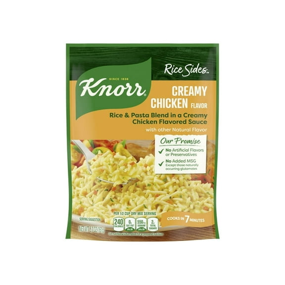 Pack of 2 Knorr Rice Sides No Artificial Flavors Creamy Chicken Rice, Cooks in 7 Minutes, 5.7 oz