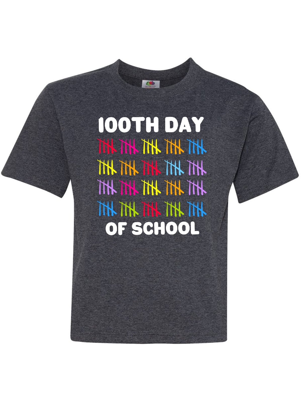 100th Day of School with Tally Marks Youth T-Shirt - Walmart.com ...