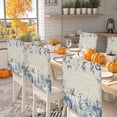 thumbnail image 2 of Blue Pumpkin Leaf Chair Covers Set of 8 Fall Thanksgiving Chair Back Covers Stretch Removable Washable Slipcovers Protector for Dining Room Kitchen Party Decor, 2 of 5