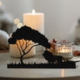 thumbnail image 1 of Candelero con silueta de león, candelabro, adorno de escritorio de hierro negro para estante, decoración del hogar para fiestas y vacaciones, 1 of 8