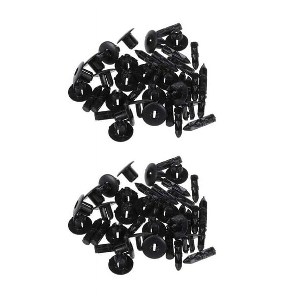 40 Pcs 7mm Hole Plastic Push Screw Rivet Fairing Panel Fixings Clips,40 x Plastic Rivet›,Black
