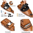 thumbnail image 5 of PU Leather Sling Bag for Men - Waterproof, Lightweight, Crossbody Chest Bag for Hiking & Cycling, 5 of 7