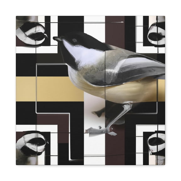 Chickadee in Deco Style - Canvas
