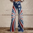 thumbnail image 2 of QIJUNTUO Women's Independence Day Wide Leg Palazzo Pants With Elastic Waist & Patriotic Print Summer Casual Lounge Wear, 2 of 4