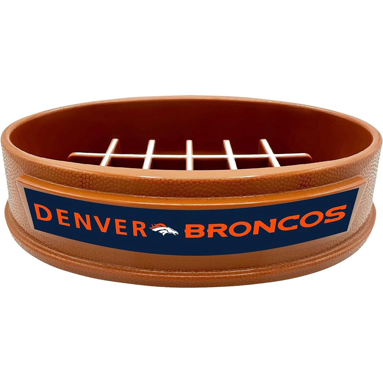 Pets First NFL Denver Broncos Super-Bowl Slow Feeder Bowl for Dogs and Cats, Football Design for Healthy Digestion, Non-Slip, for Large & Small Pet