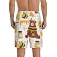 thumbnail image 2 of Balery Cute Bee Honey Jar Hive Bear Men's Cotton Knit Pajama Shorts Waistband & Pockets,Short Pajama Pants-Medium, 2 of 8