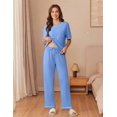 thumbnail image 2 of EKOUAER Cotton Pajamas Sets for Women Soft Contrast Piping Lounge Set 2 Piece Short Sleeve Pj Set with Pockets, 2 of 6
