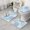 Blue Floral Leaf, variant on Blue Floral Leaf Pattern Bathroom Rugs Sets 3 Piece,Toilet Cover Set,Absorbent Non Slip Bathroom Mats Sets with U-Shaped Contour Rug Toilet Rug Set
