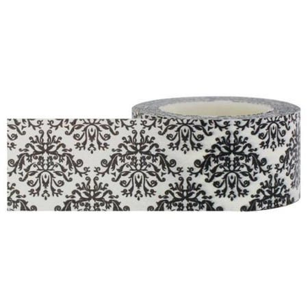 Little B Decorative Paper Tape 25Mmx15m-Damask Black & White