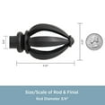 thumbnail image 4 of Kenney Lucas 3/4" Standard Decorative Window Curtain Rod, 66-120", Black, 4 of 6