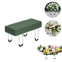 HXRH Gravestone Saddle,Floral Foam Bendable Metal Arrangements,1pack Cemetery Headstone Saddle with Floral Foam for Outdoor