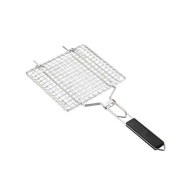 Rejilla De Barbacoa De Acero Inoxidable Rejilla De Cocción De Alimentos Cuadrada Ligera Portátil Rejilla De Asa Ajustable Noticed HA017494-00