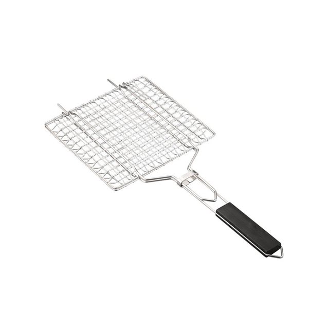 Rejilla De Barbacoa De Acero Inoxidable Rejilla De Cocción De Alimentos Cuadrada Ligera Portátil Rejilla De Asa Ajustable Sweethay HA017494-00