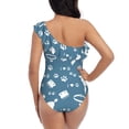 thumbnail image 5 of Picia Poodle Dog Pattern Women's One Piece Swimsuits,One Shoulder Swimwear Asymmetric ,Ruffle Monokinis Bathing Suits,High Waisted Flattering Bathing Suits-X-Large, 5 of 8