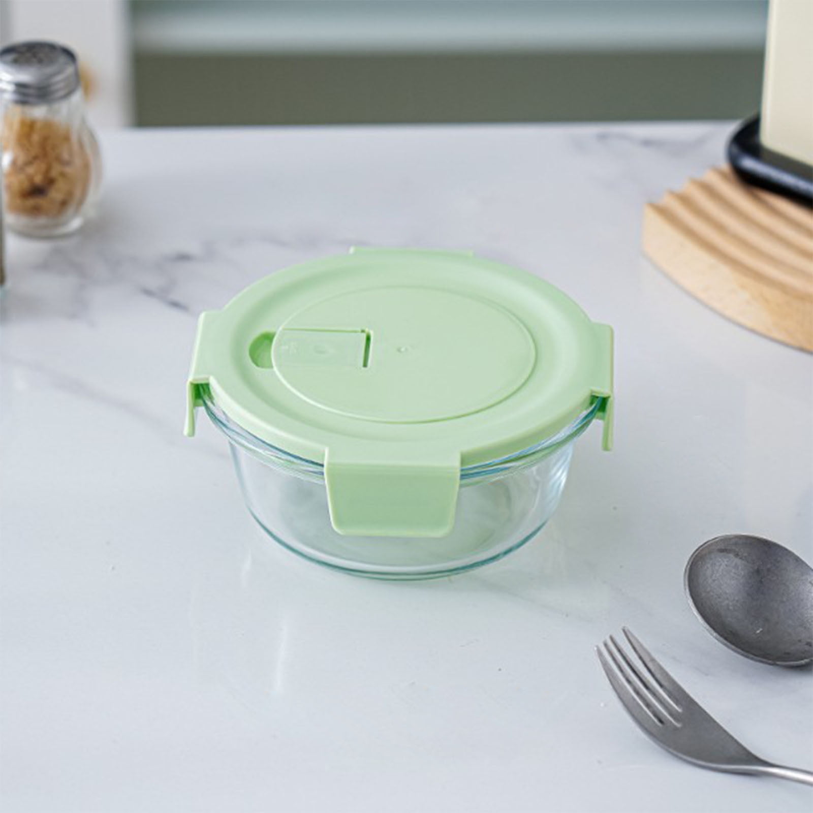 Glass Lunch Box Microwave Safe Container Meal Prep Glass Bento Box Airtight Food Storage Box Reusable Fresh Keeping Container For Kitchen Office Travel Food Storage Use
