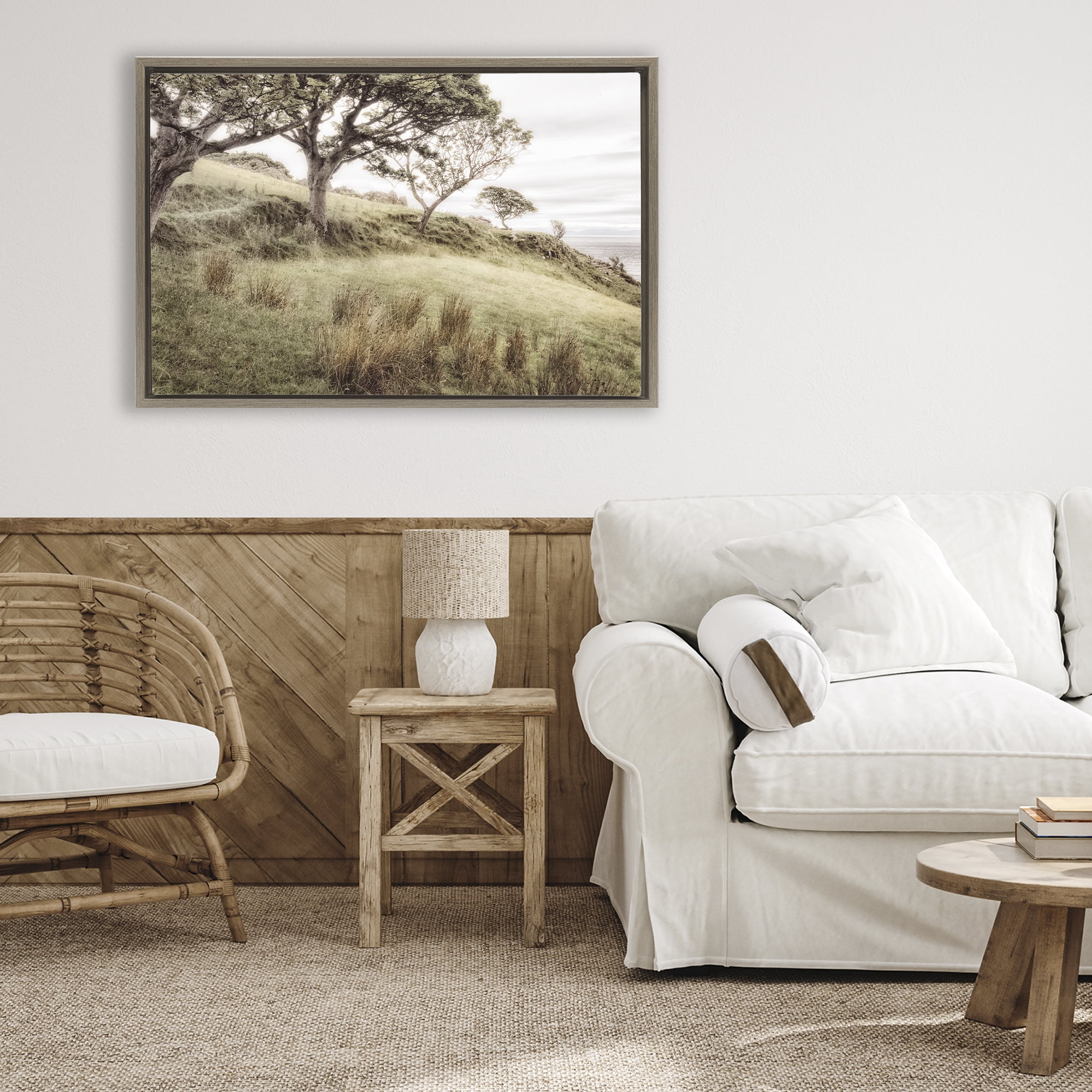 Stupell Industries Irish Hillside Landscape Brown Framed Floater Canvas Wall Art, design by Andy Amos