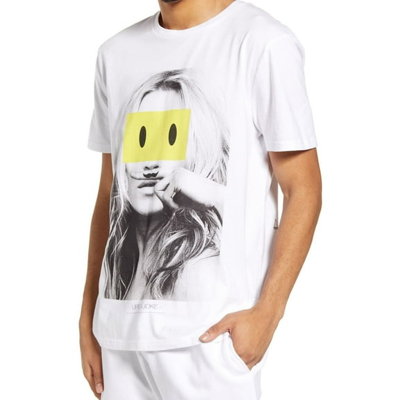 Elevenparis Mens Lamie Graphic T-Shirt, White, Medium